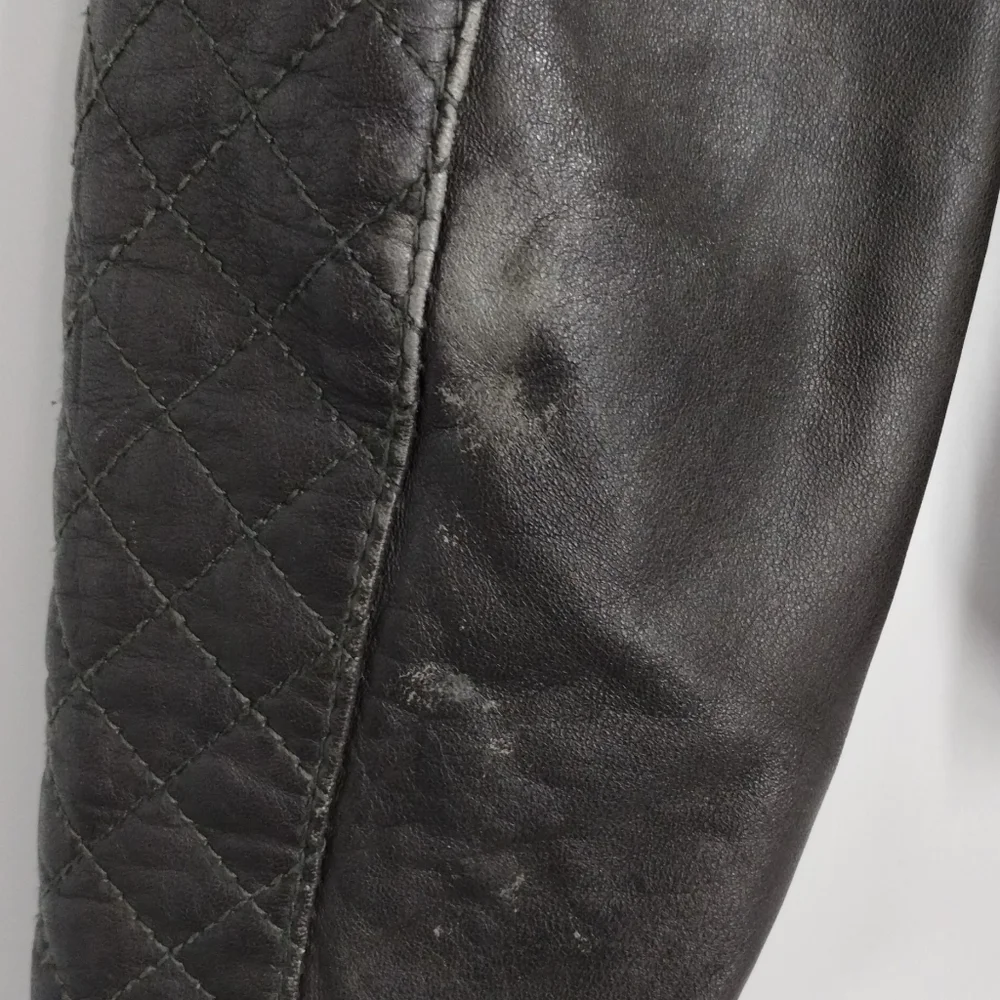 Marc New York Slate Gray‎ Leather Moto Jacket